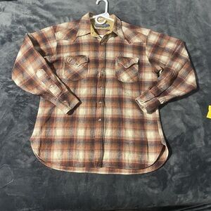 Pendleton Brown and Cream Casual Button Down Shirt